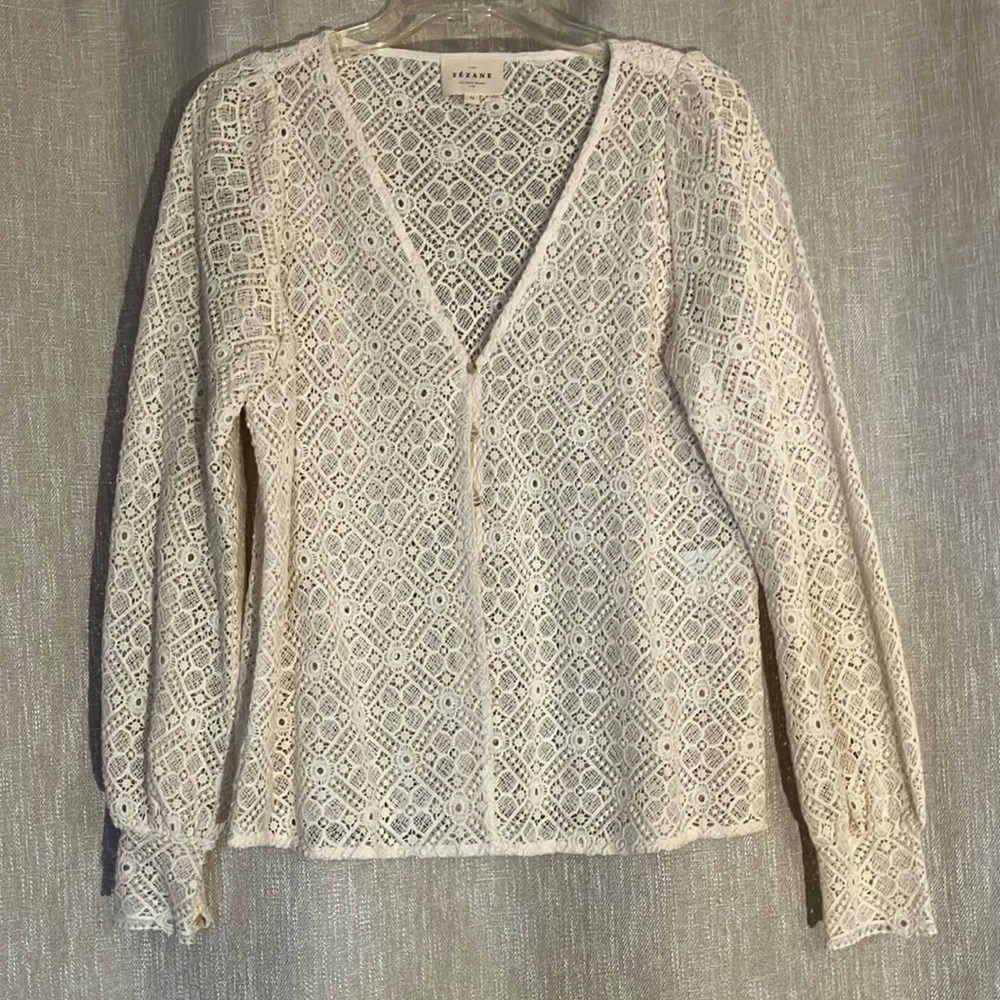 Sézane Gaya Blouse, Ecru size 38 (M)